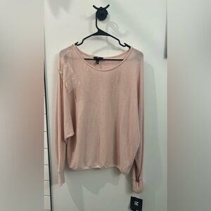 Long Sleeve light Sweater Shirt w/ bonus accessory chain - Rose